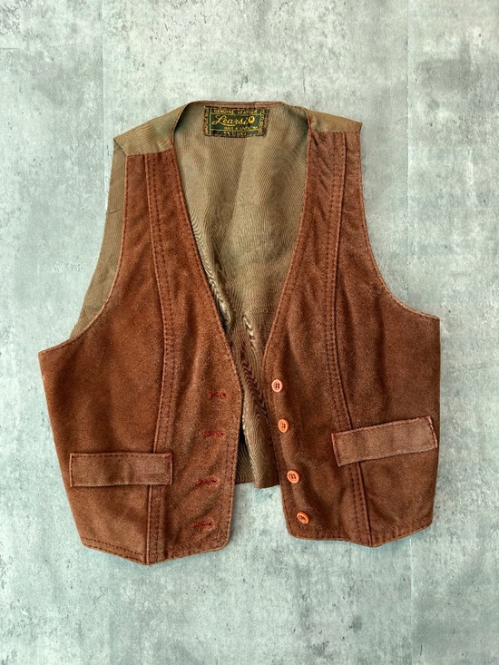 Tops - Vintage Suede Western Vest Womens M Tan country festival boho Stagecoach